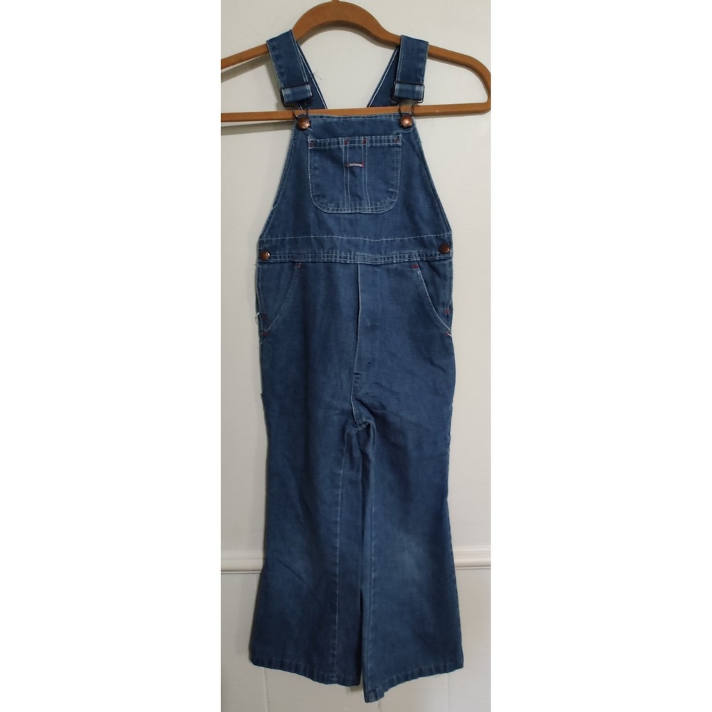 vintage big mac Square Back youth overalls Flare Sz 6 REG Homesteading Work wear - Picture 1 of 6